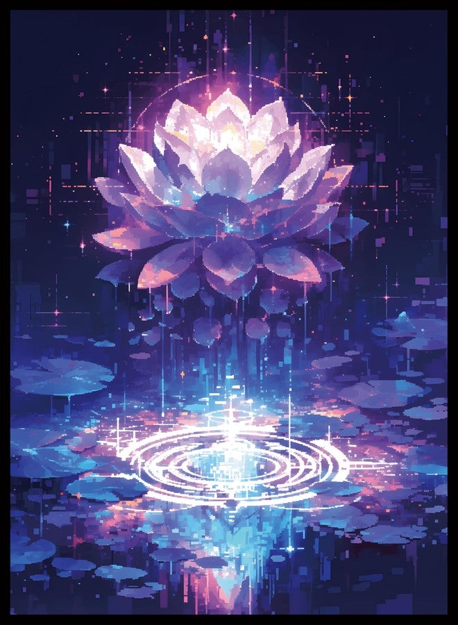 Kiiransr MTG Card Sleeves - Pixel Lotus - Ultra Clear Front & Matte Finish Back, 100 Count Standard Size Matte Art Sleeve for Magic The Gathering - Image 1